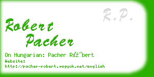 robert pacher business card